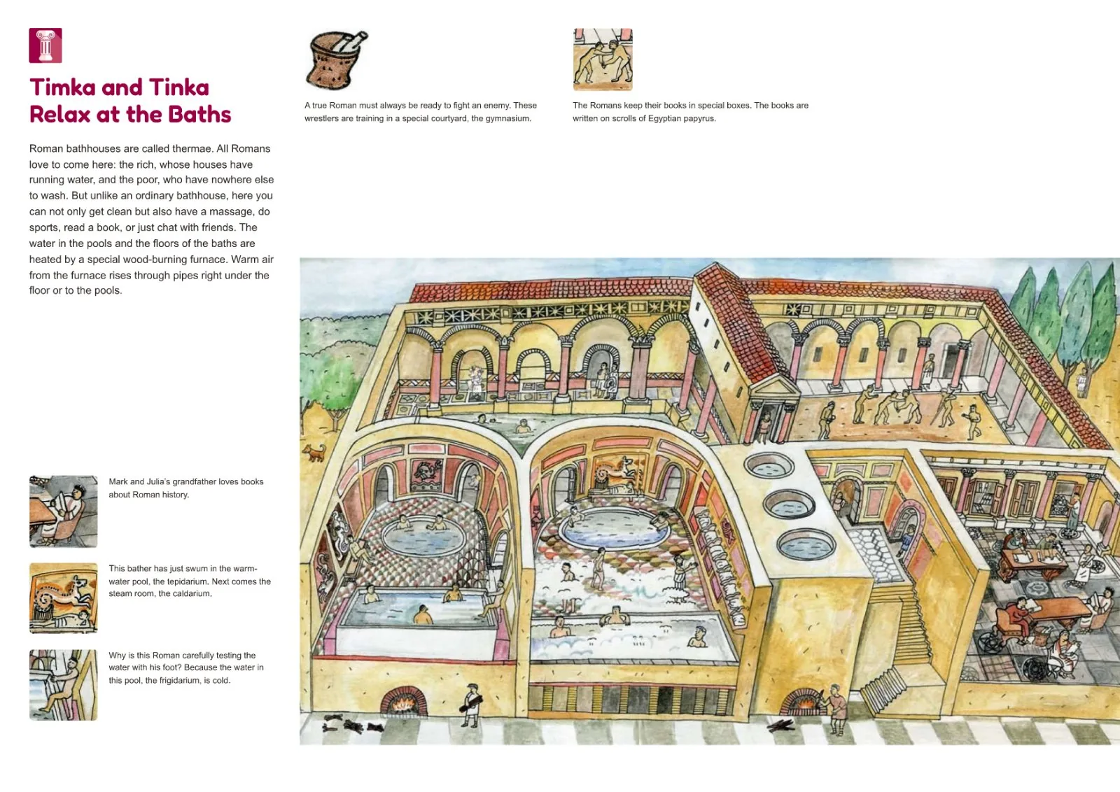 Sample spread: Timka and Tinka Relax at the Baths
