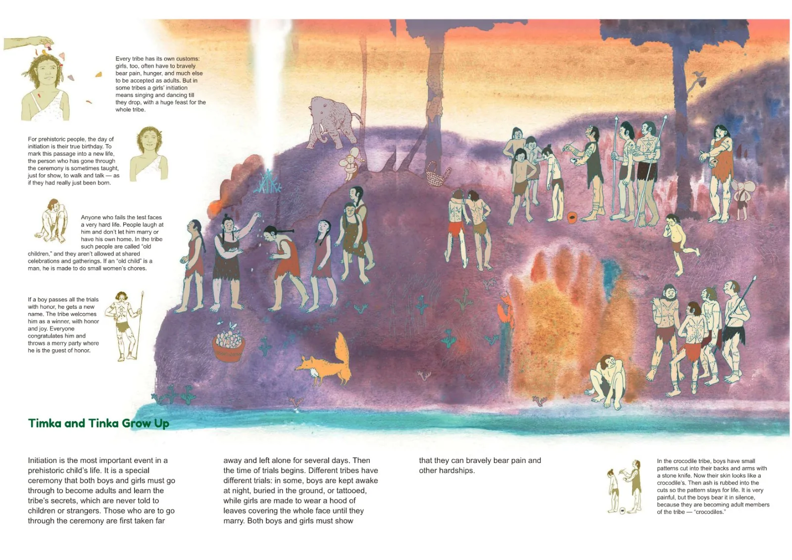 Sample spread: Timka and Tinka Grow Up